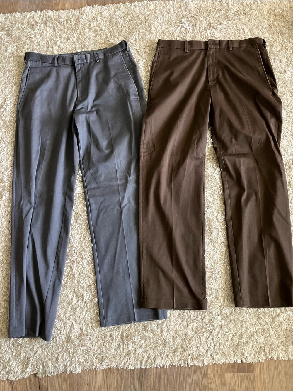 Haggar Dress Pants Pair in Gray and Brown